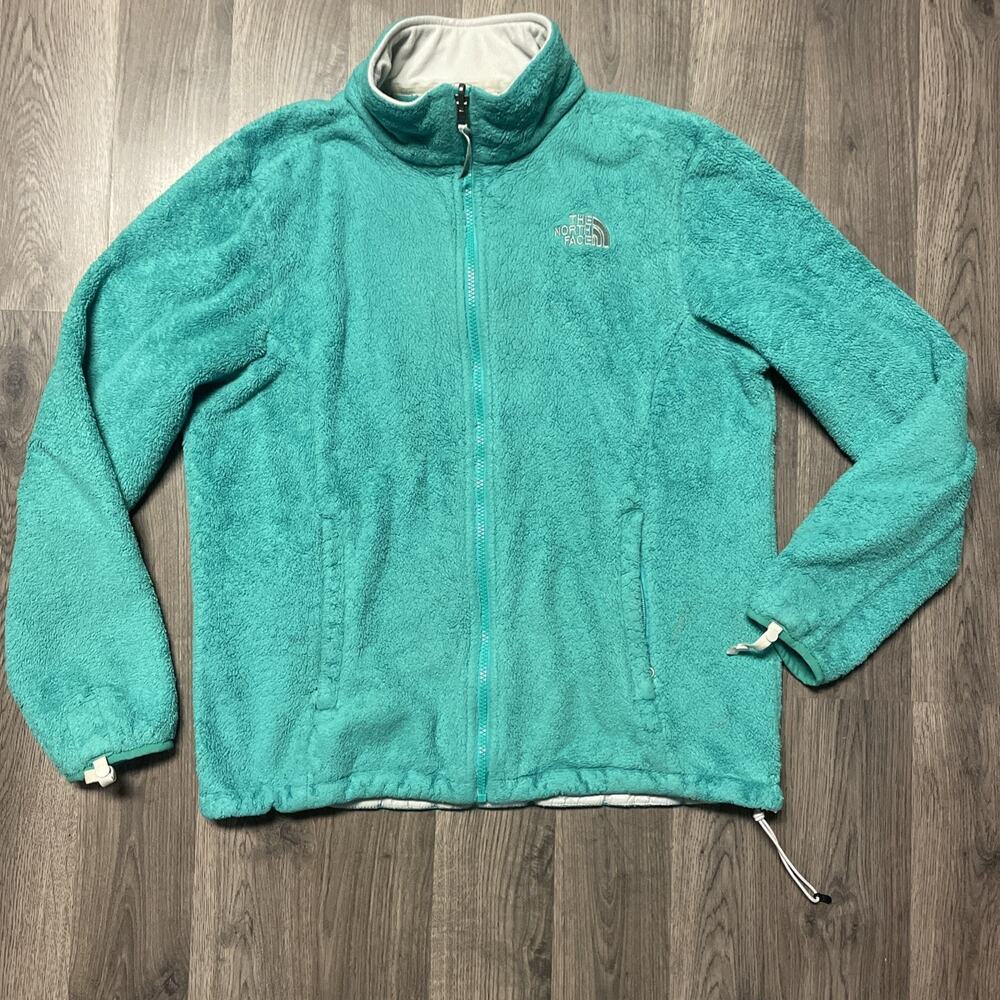 The North Face Osito Fleece Jacket Women’s Size M Teal Green Full Zip 21x24
